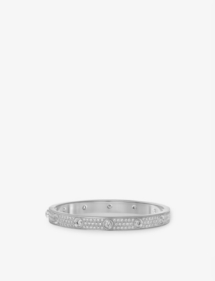 CARTIER 까르띠에 18ct 화이트 골드 3.15ct 브릴리언트 컷 다이아몬드 팔찌