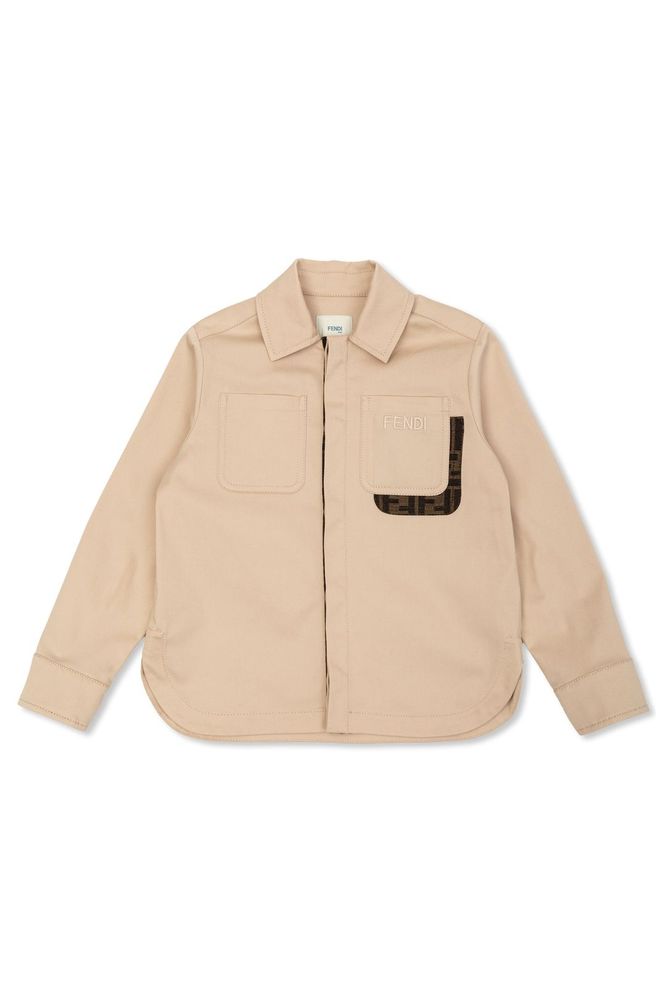 Fendi Kids 로고 포켓 자켓