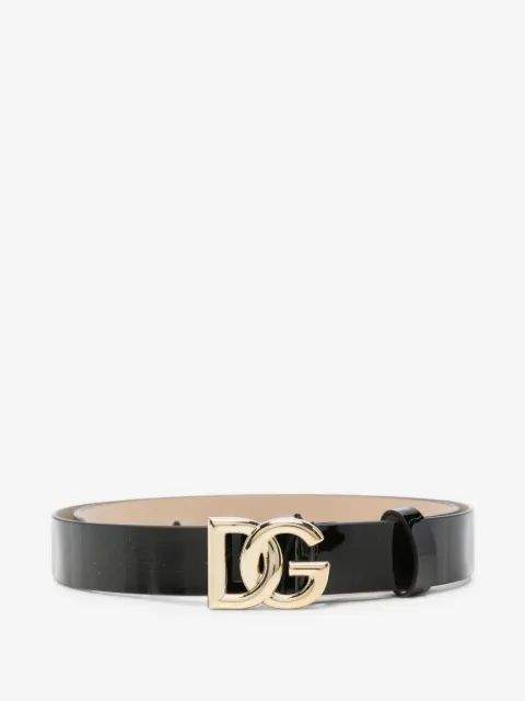 Dolce & Gabbana Kids DG 로고 패턴 가죽 벨트