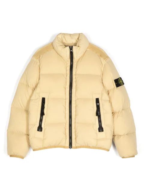 Stone Island Junior 컴파스 배지 다운 자켓