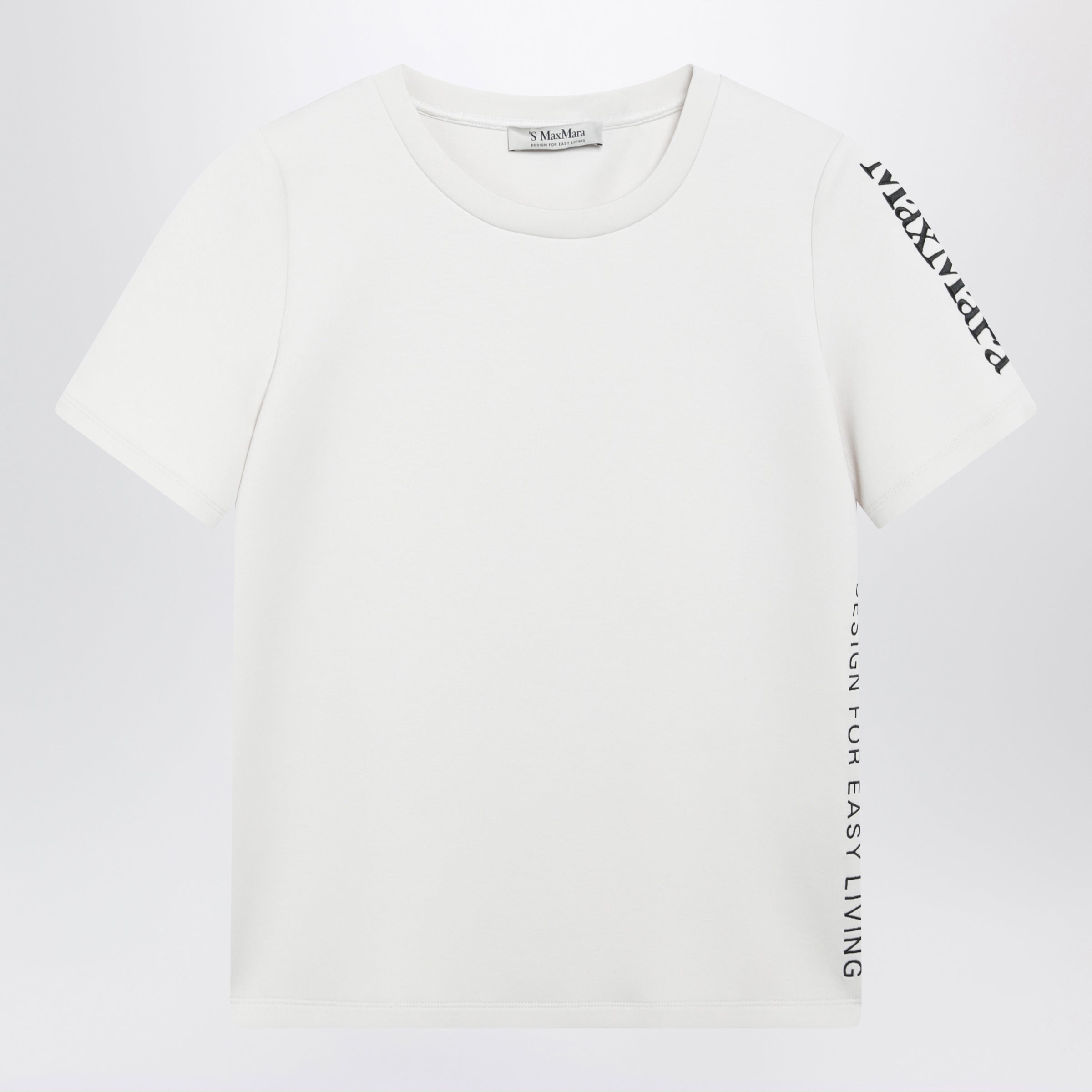 MAXMARA'S 맥스 마라 자수 로고 코튼 혼합 티셔츠
