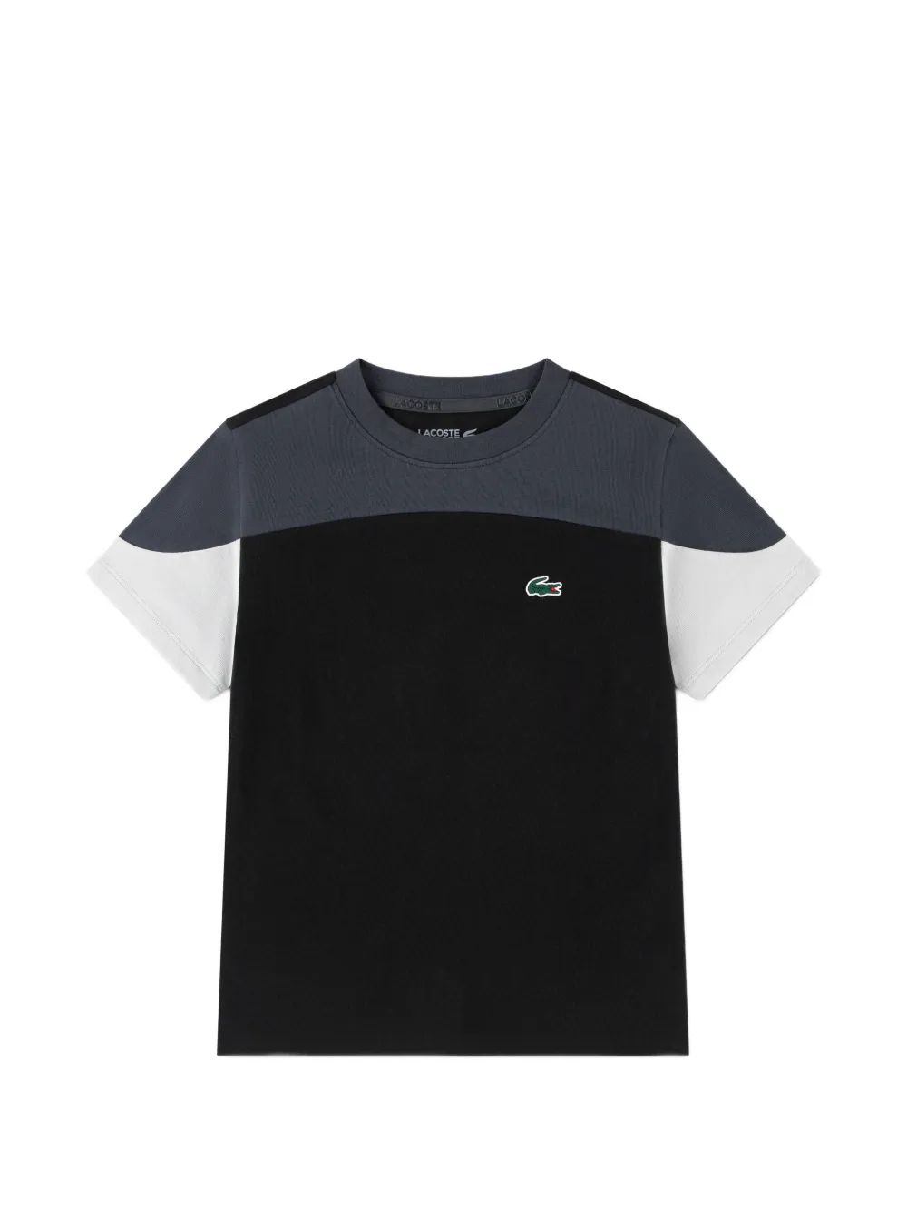 Lacoste Kids 컬러 블록 로고 프린트 티셔츠