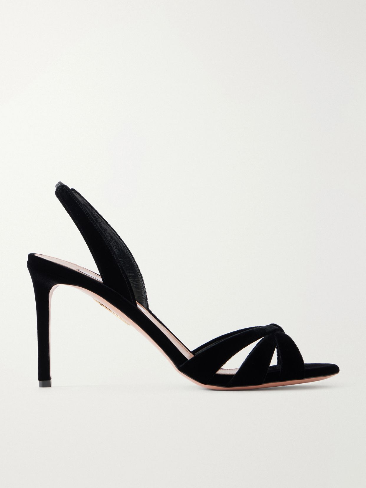 AQUAZZURA 타티 85 벨벳 샌들