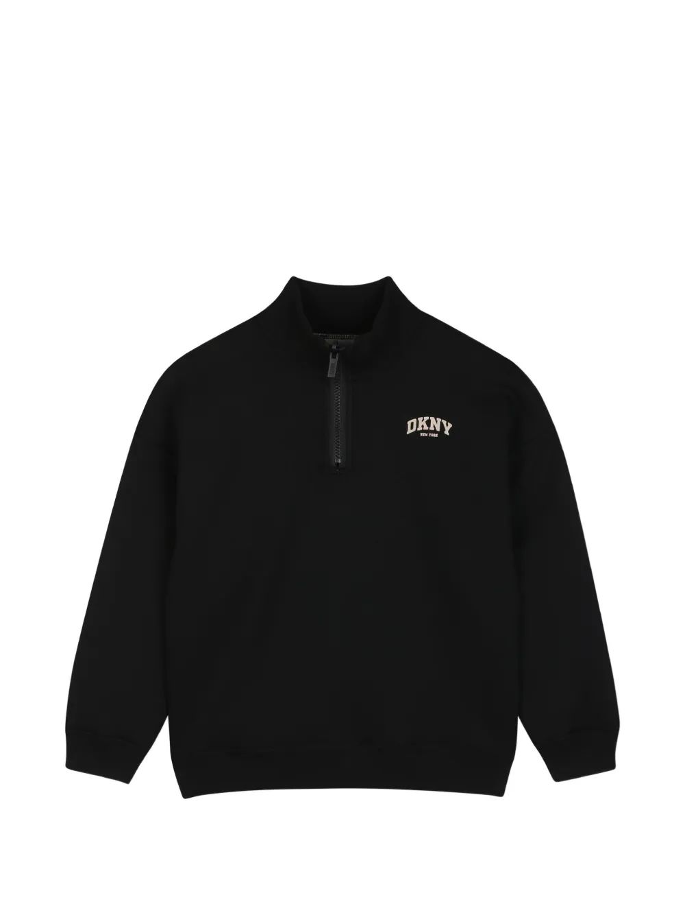 Dkny Kids 로고 프린트 쿼터 집업 맨투맨
