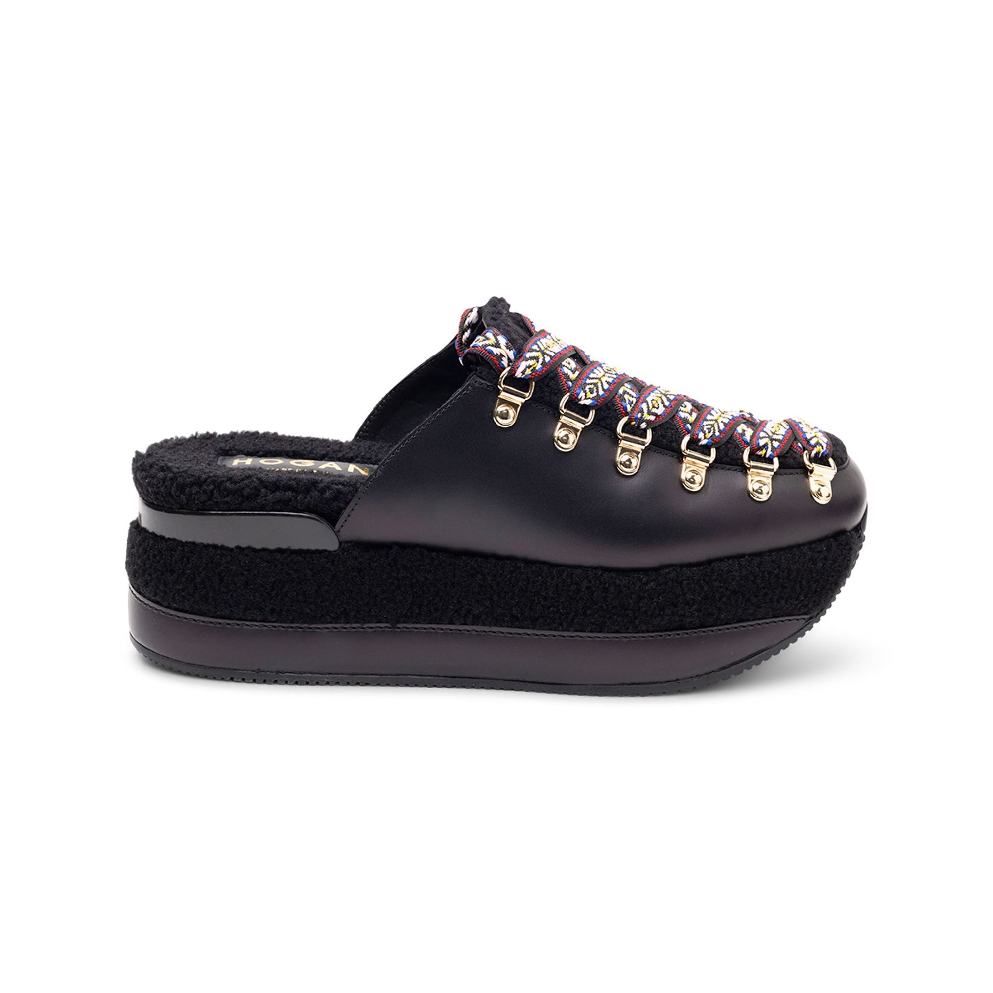 HOGAN H466 플랫폼 레이스업 뮬