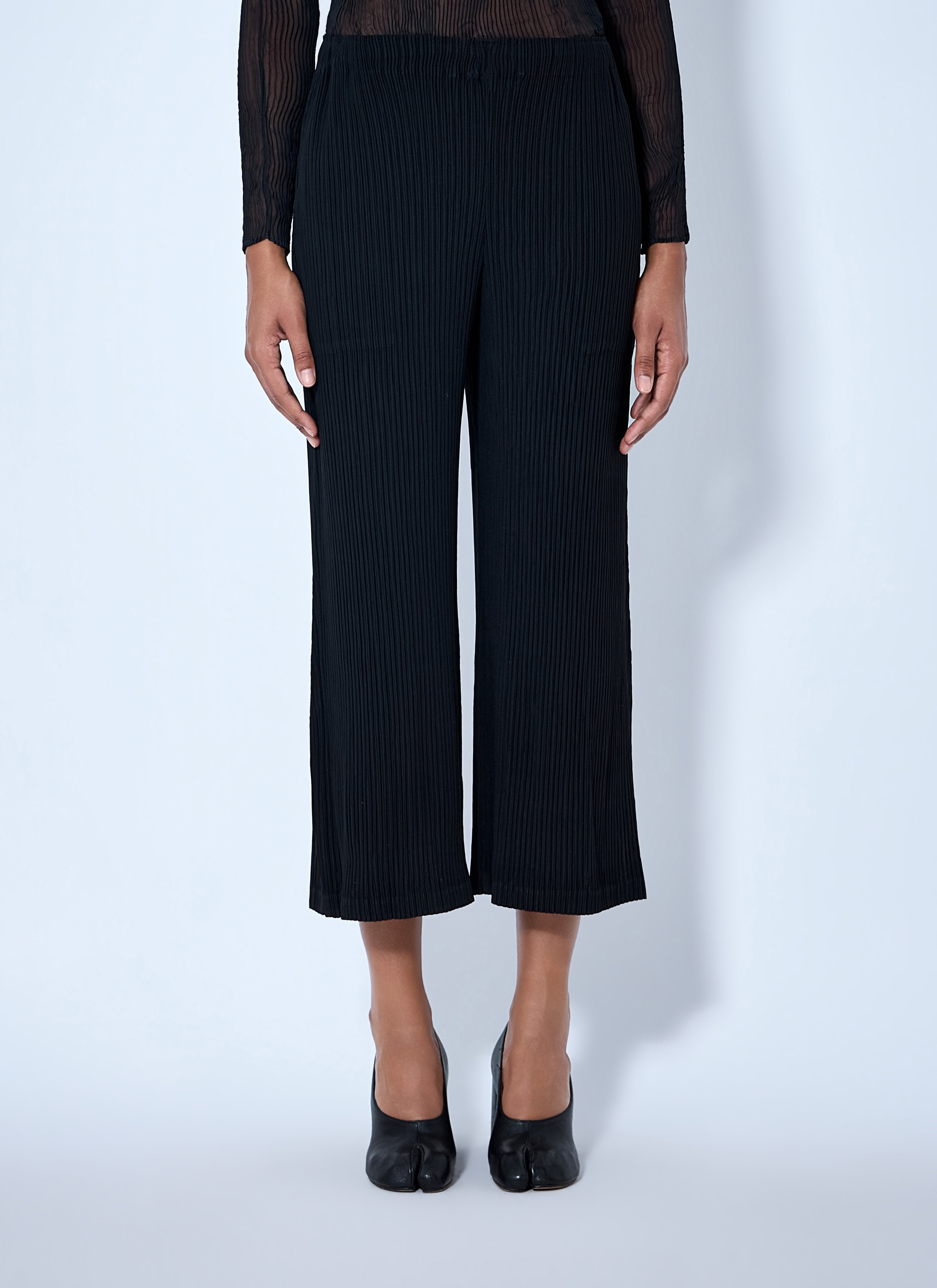 ISSEY MIYAKE 해칭 플리츠 팬츠