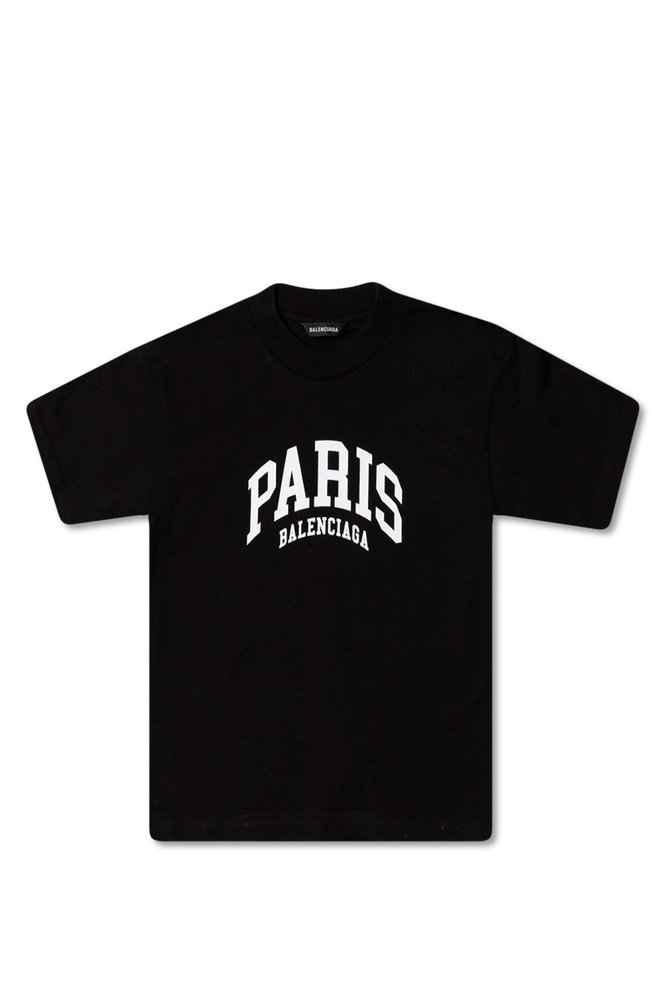 Balenciaga Kids 파리 로고 프린트 크루넥 티셔츠