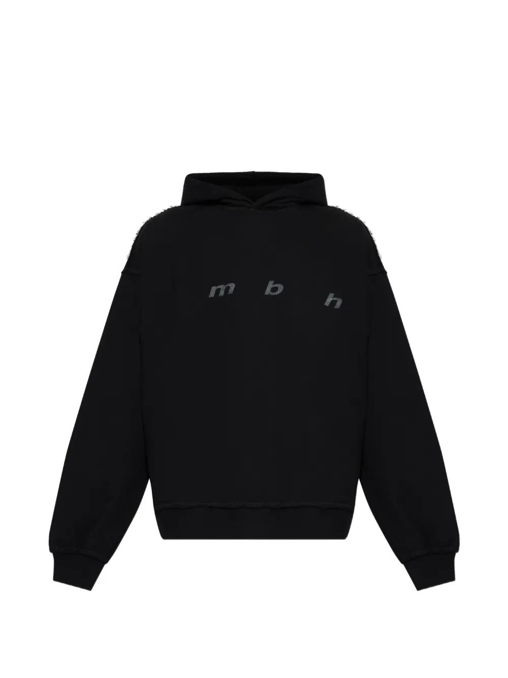 misbhv 그래픽 프린트 원단 마감 후드티