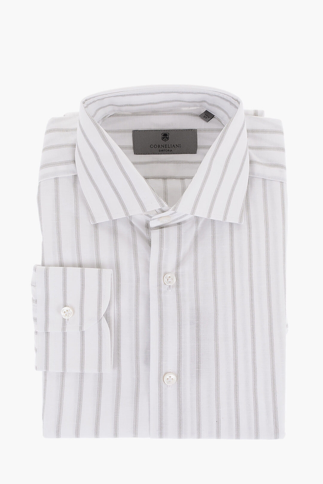 Corneliani 사르토리아 스트라이프 코튼 블렌드 셔츠