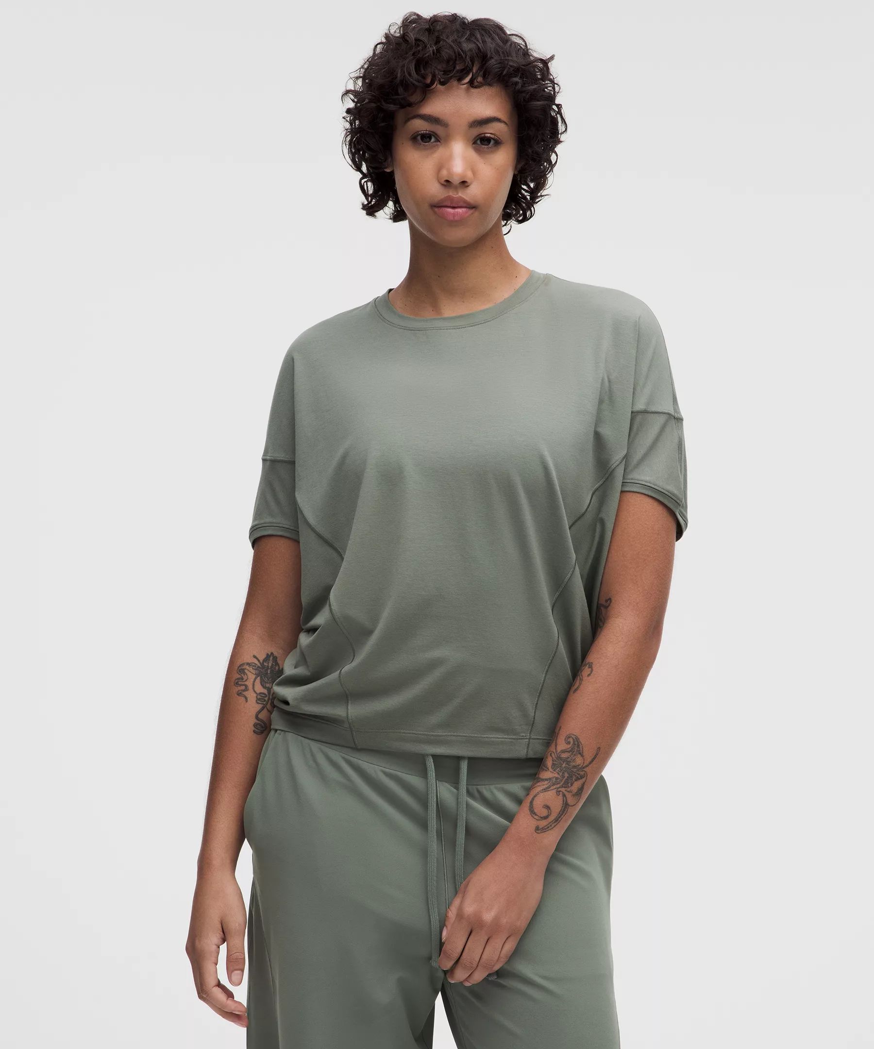 lululemon 코튼 모달 돌먼 티셔츠