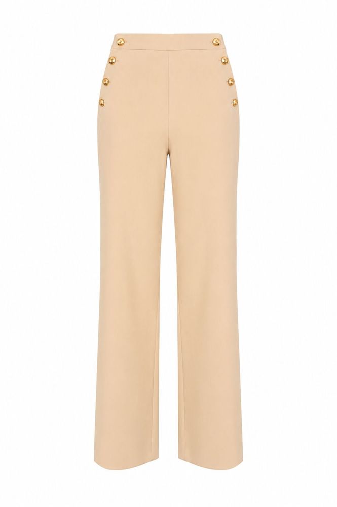 MAX MARA STUDIO 버튼 디테일 와이드 레그 팬츠