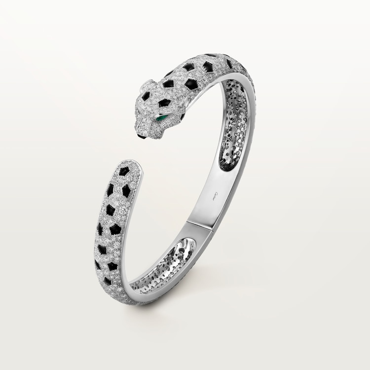CARTIER 팬더 드 브레이슬릿 미디엄 모델 파베 세팅
