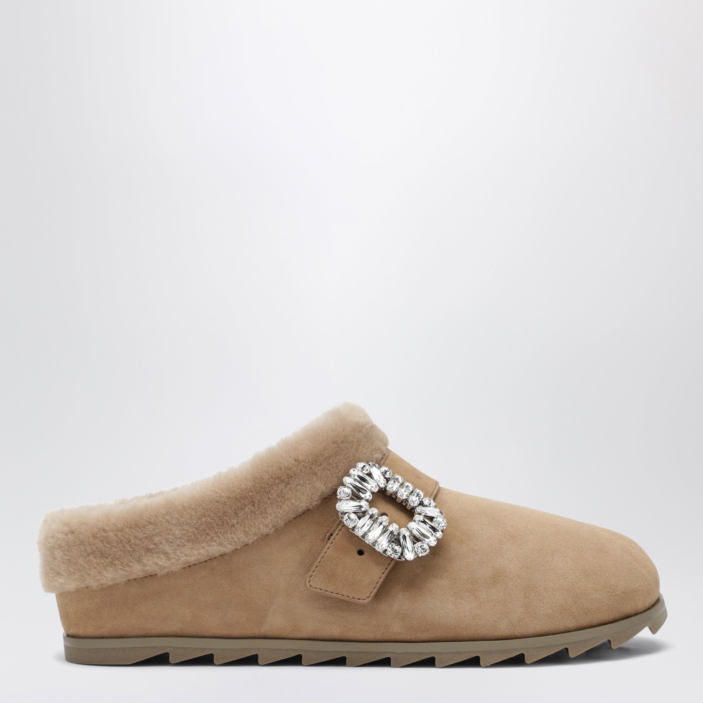 ROGER VIVIER 타바코 스웨이드 벨 비비에 버클 뮬