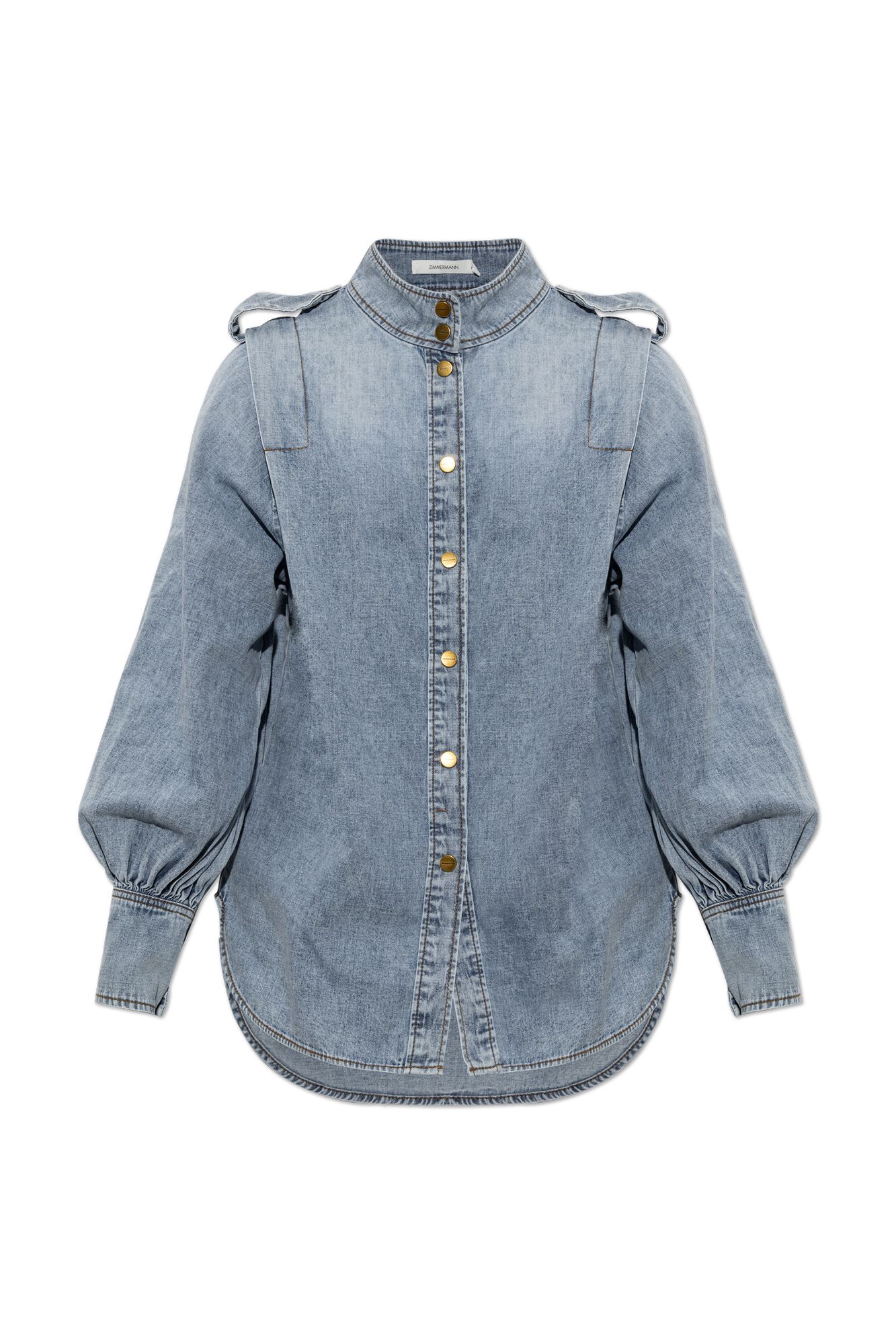 ZIMMERMANN 로고 버튼 데님 셔츠