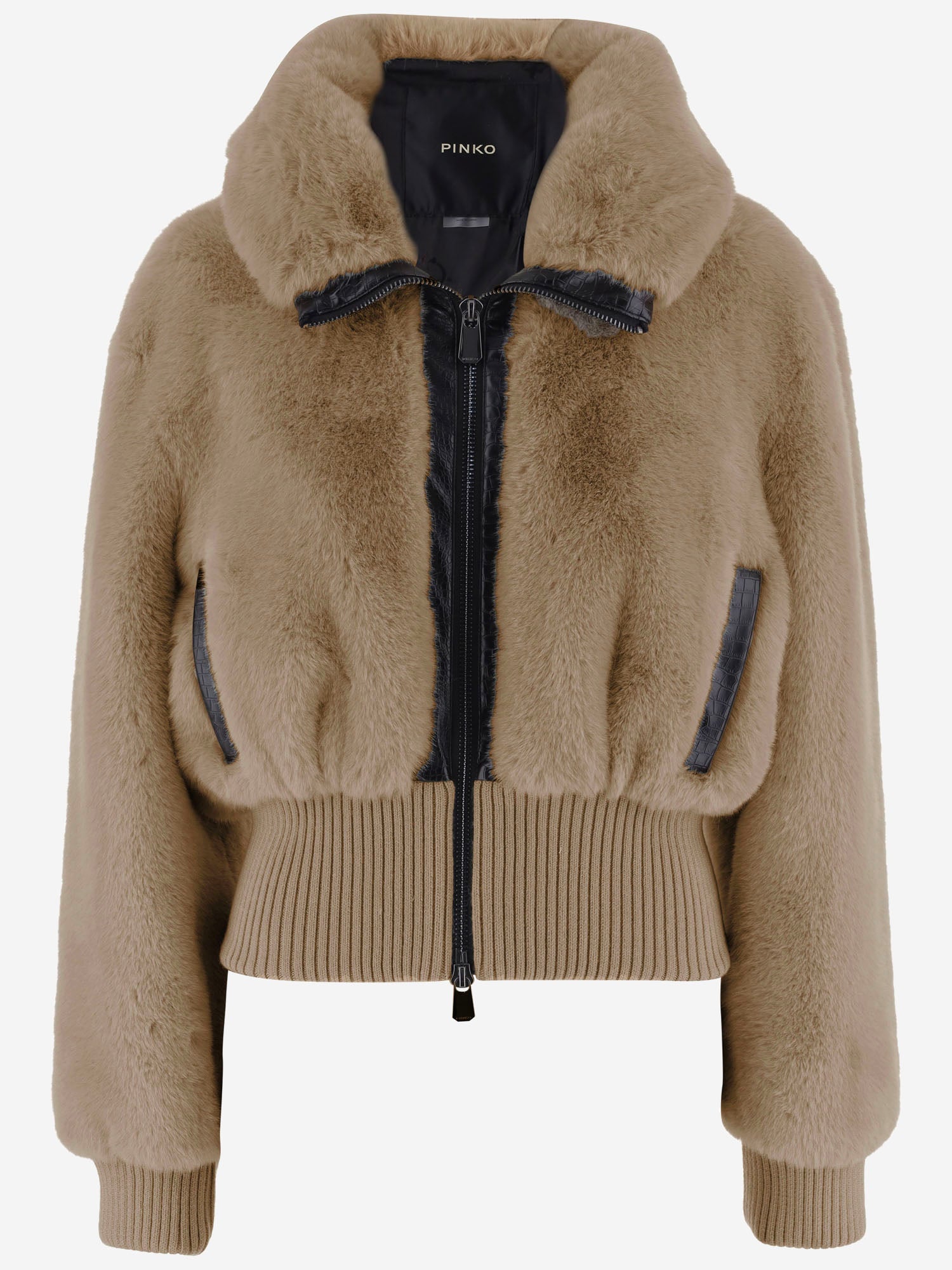 PINKO 페이크 퍼 자켓