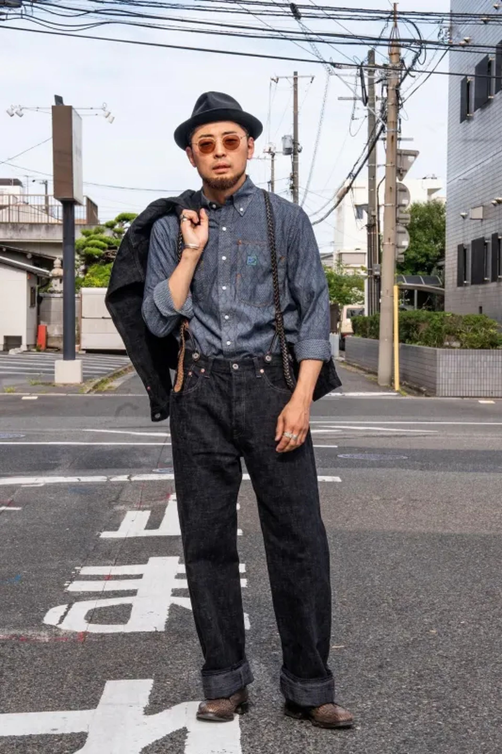 GRAPHZERO GZ-HRJSK-BK 15oz 스케인 염색 헤리티지 진