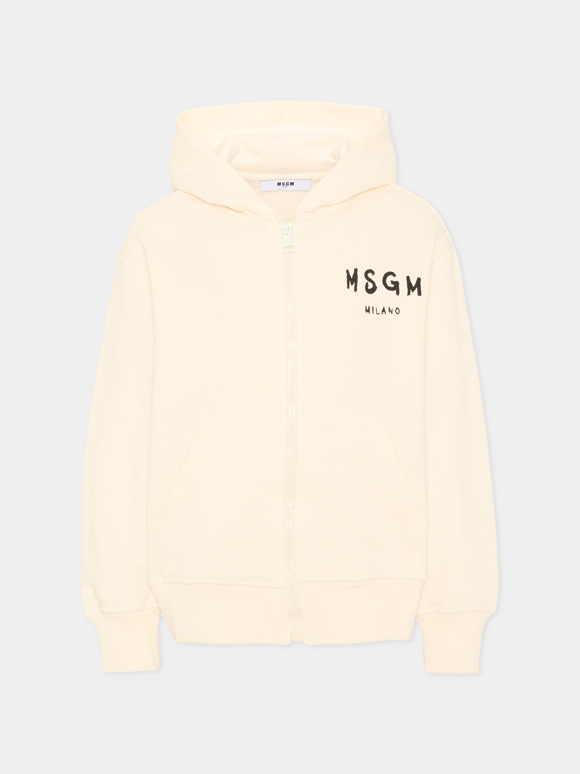 MSGM Kids 아이보리 후디 키즈 로고