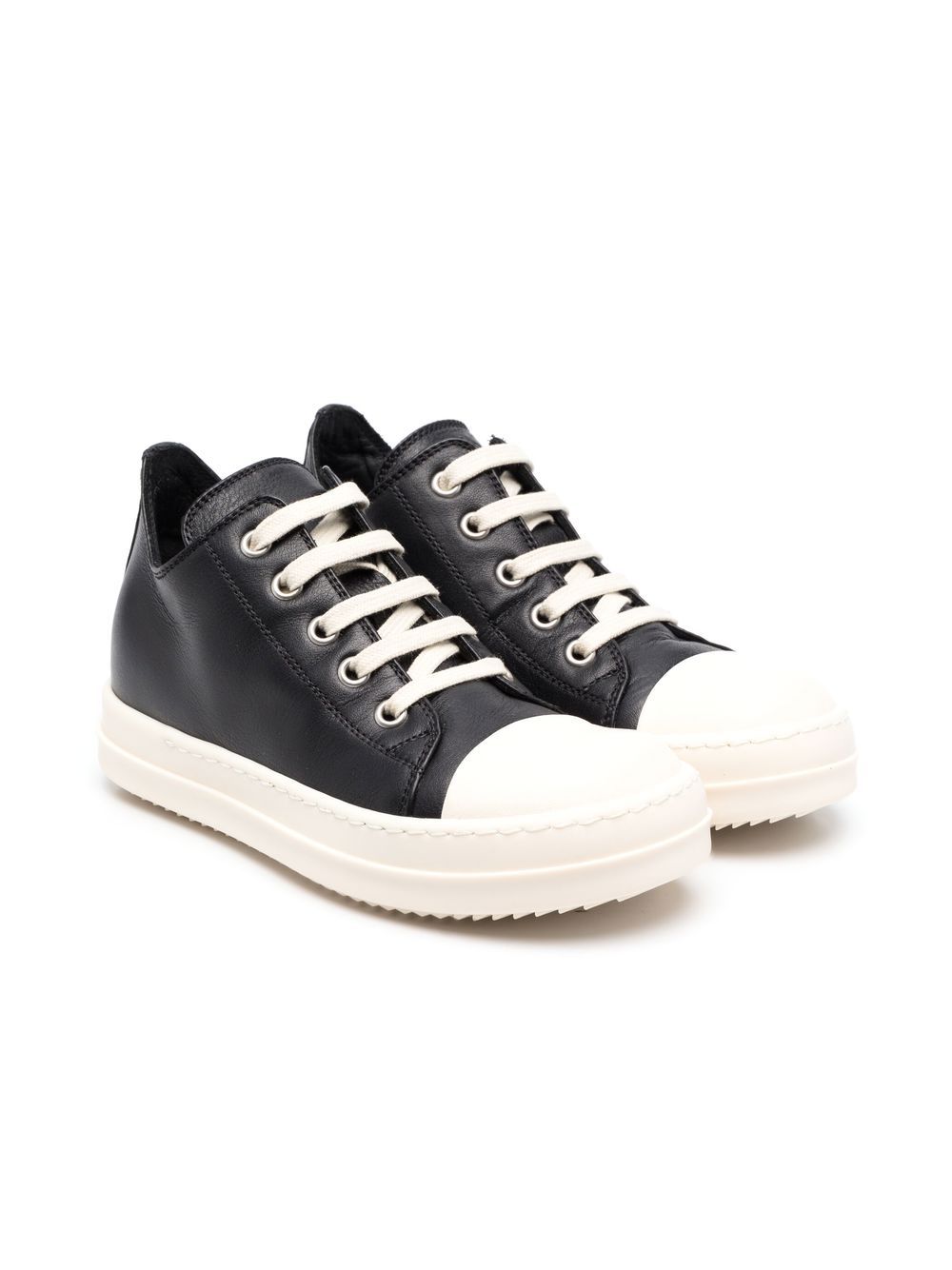 Rick Owens Kids 블랙 가죽 스니커즈