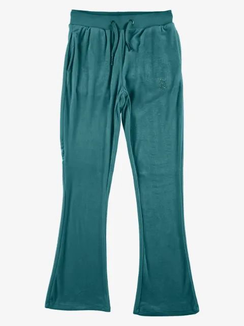 Juicy Couture Kids 디아만테 벨루어 부츠컷 트랙 팬츠