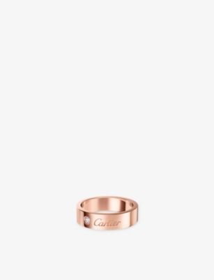 CARTIER C 드 까르띠에 18ct 로즈 골드 0.04 브릴리언트 컷 다이아몬드 웨딩 링