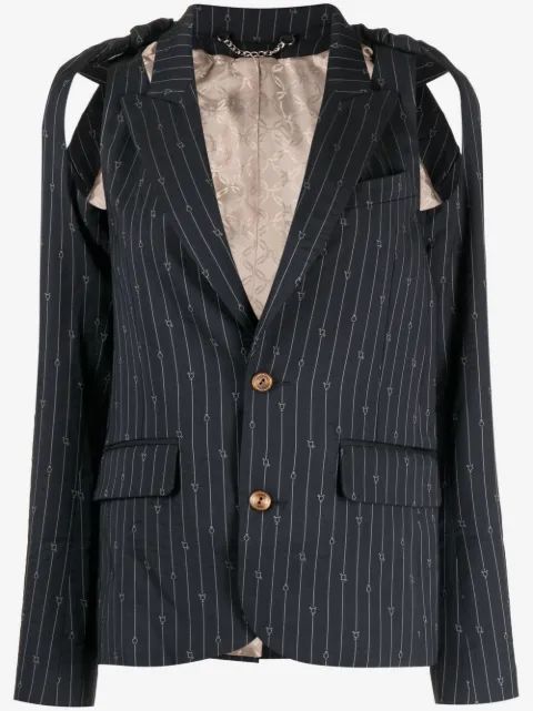 CHARLES JEFFREY LOVERBOY 핀스트라이프 컷아웃 자켓