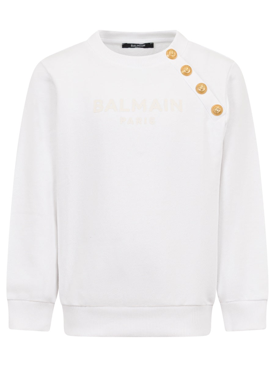 BALMAIN 키즈 프린트 버튼 맨투맨