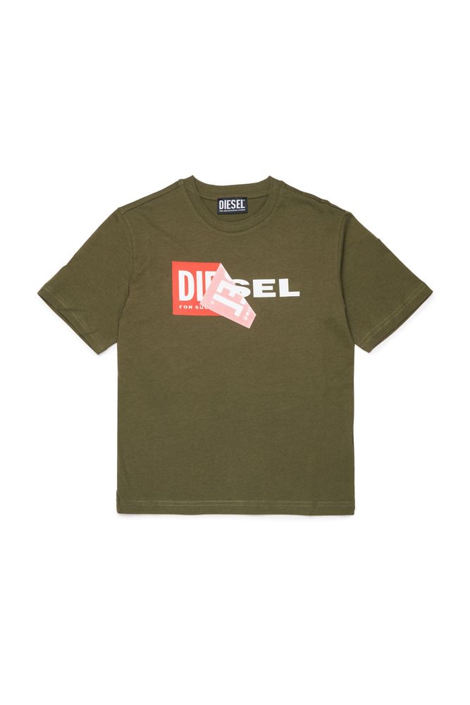 Diesel Kids 타스퀴 로고 프린트 티셔츠