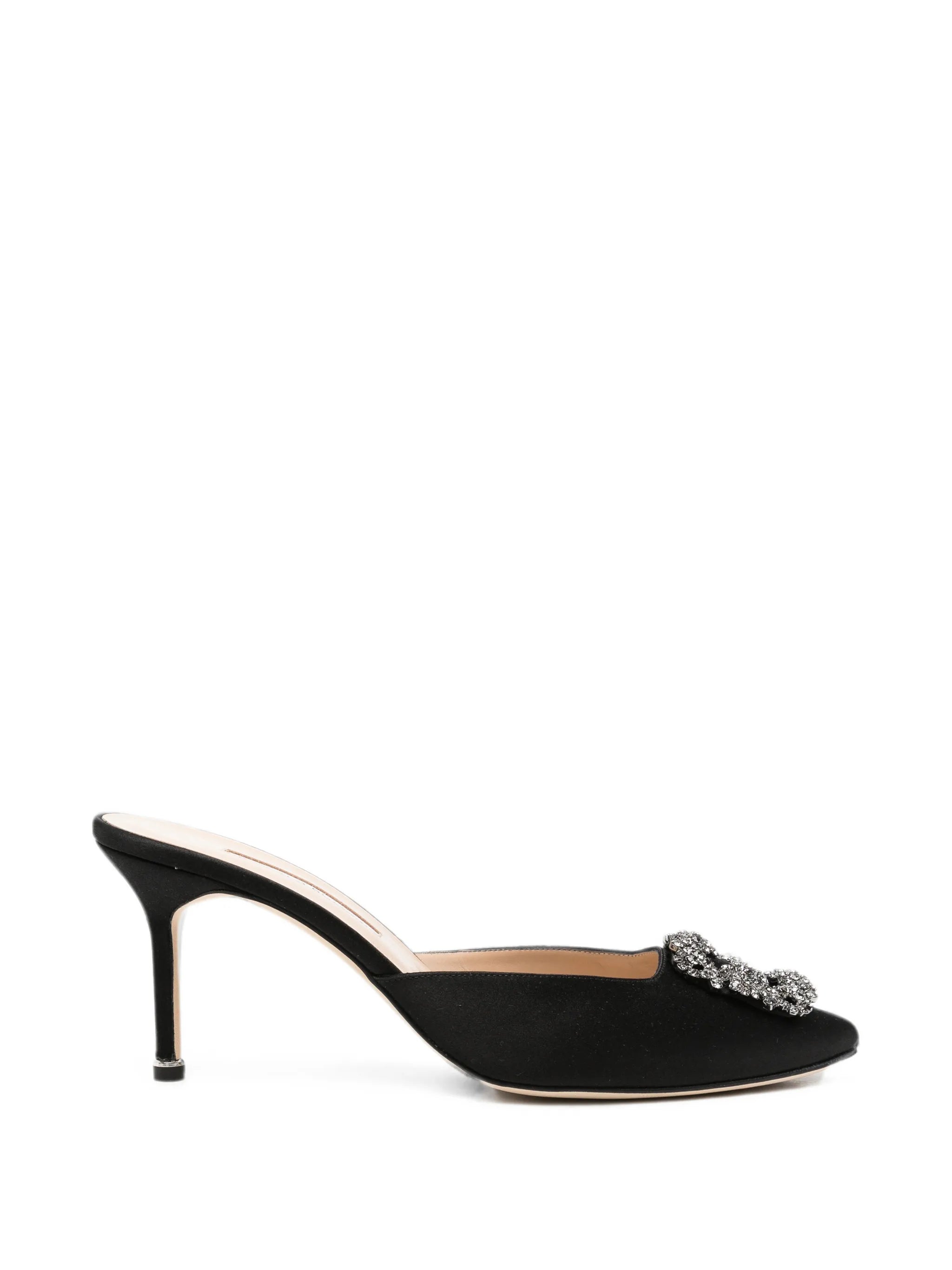Manolo Blahnik 한기시 크리스탈 버클 뮬