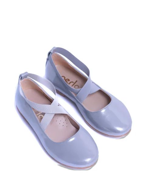 La Perla Kids 크로스 스트랩 발레 플랫