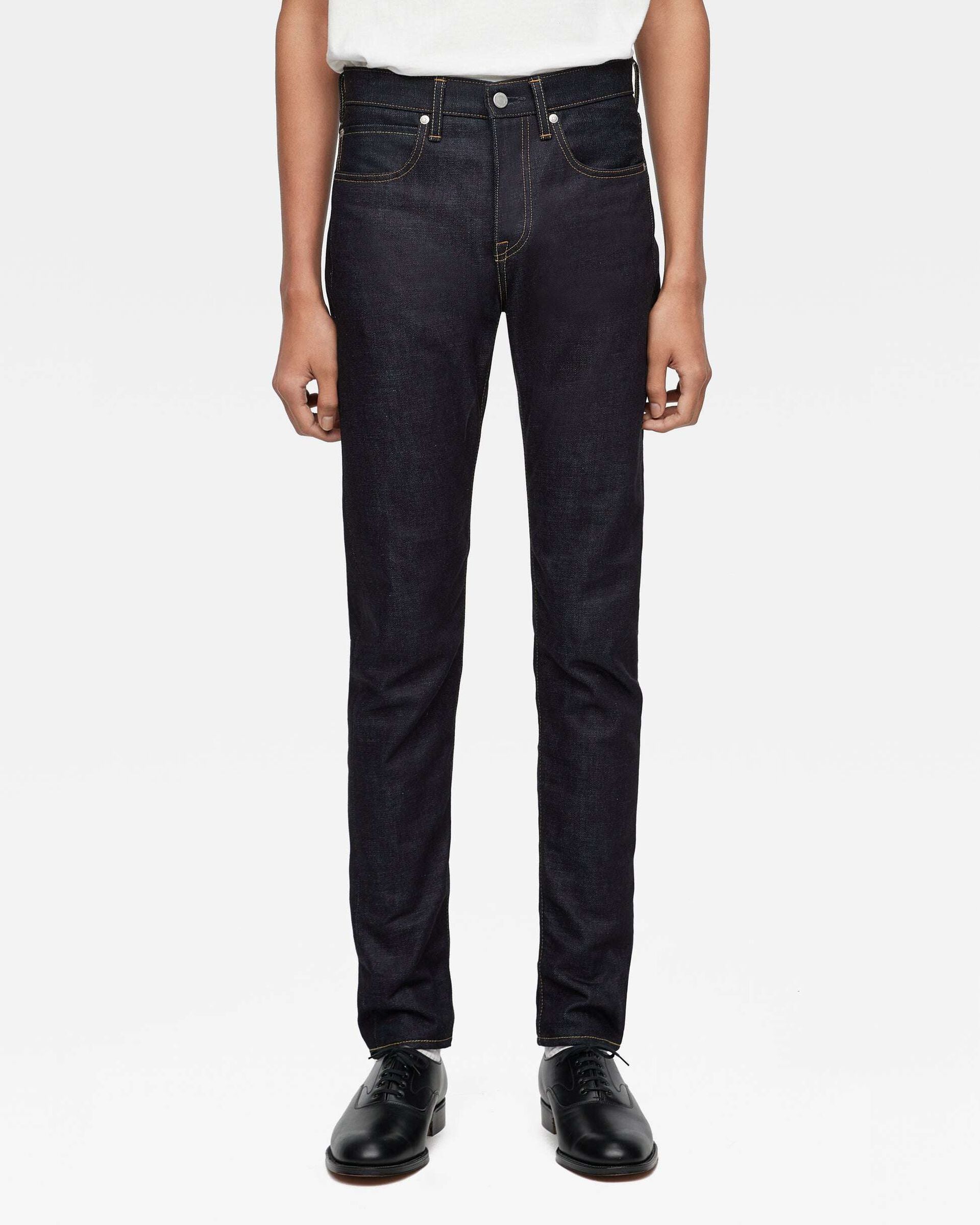 MOMOTARO JEANS MMJZ0300 300 스탠다드 슬림 14.7온스 지퍼 플라이 도쿠노 블루