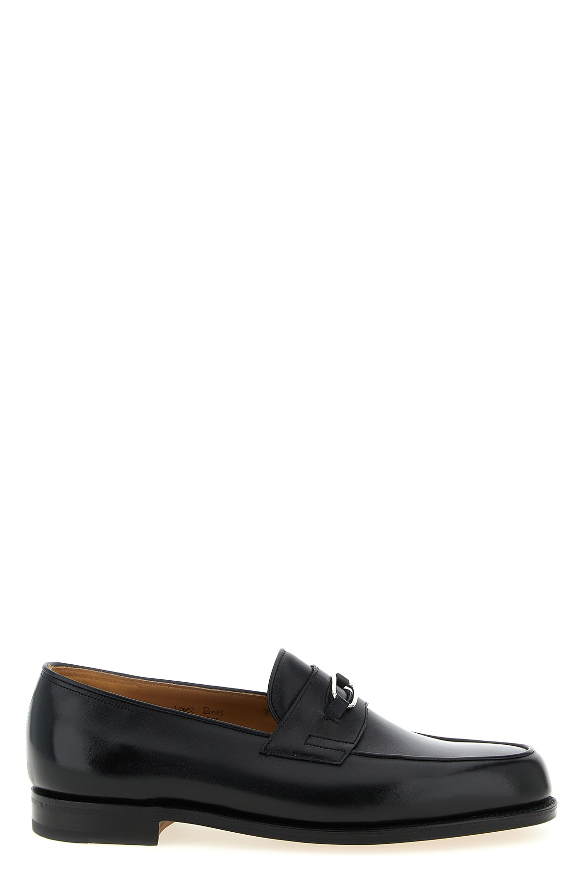 JOHN LOBB 로페즈 링 스무스 가죽 로퍼 프론트 메탈 디테일 가죽 솔