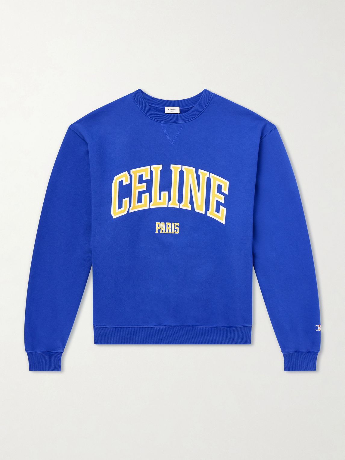 CELINE 로고 프린트 코튼 플리스 맨투맨