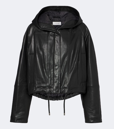 SPORTMAX 후드 가죽 자켓