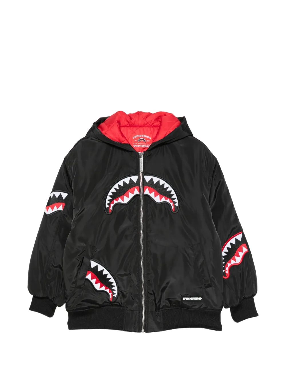 Sprayground Kids 샤크 패치 후드 자켓