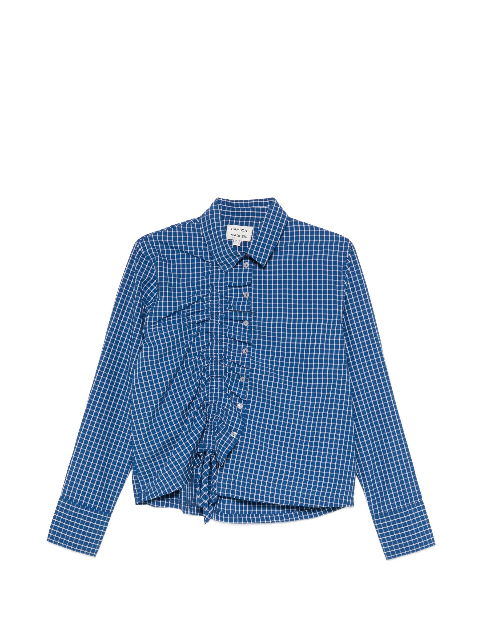 Damson Madder 탈리아 주름 셔츠 체크