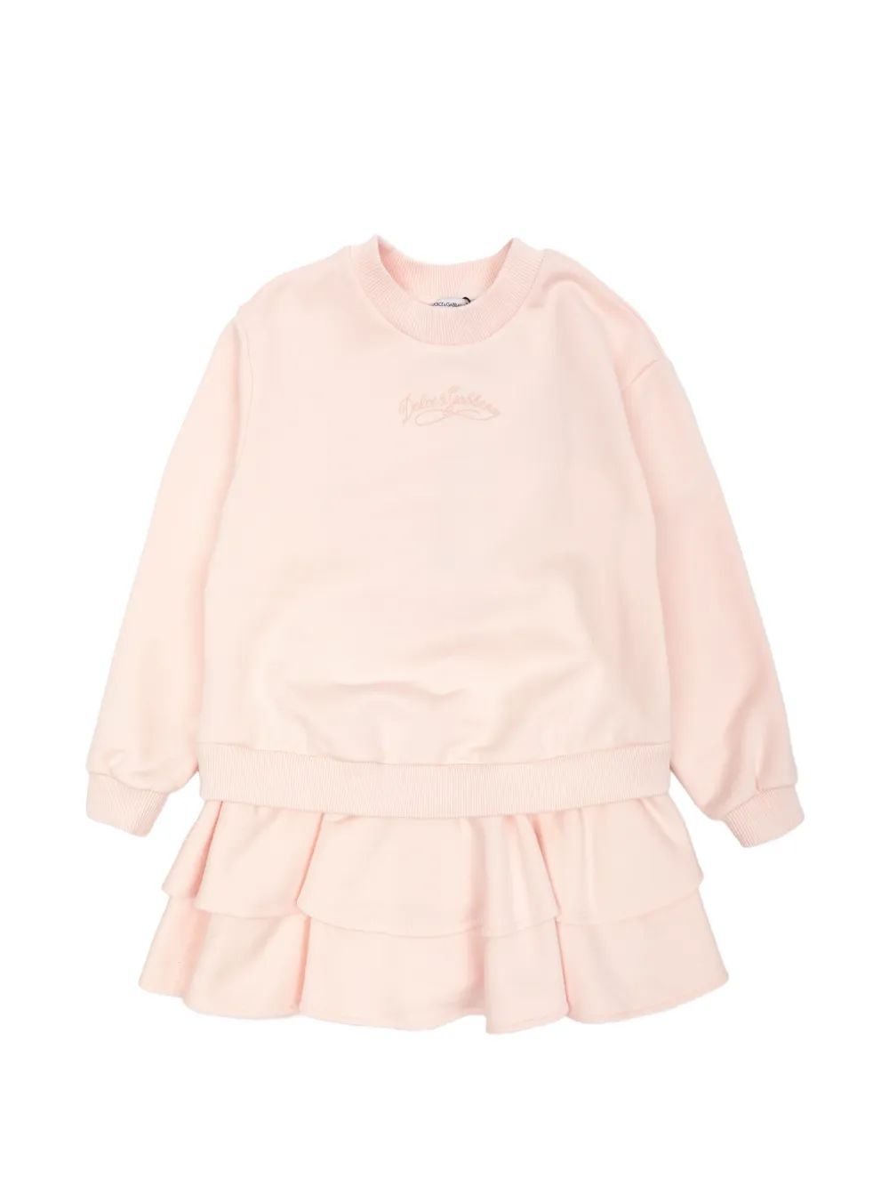 Dolce & Gabbana Kids 자수 로고 러플 원피스