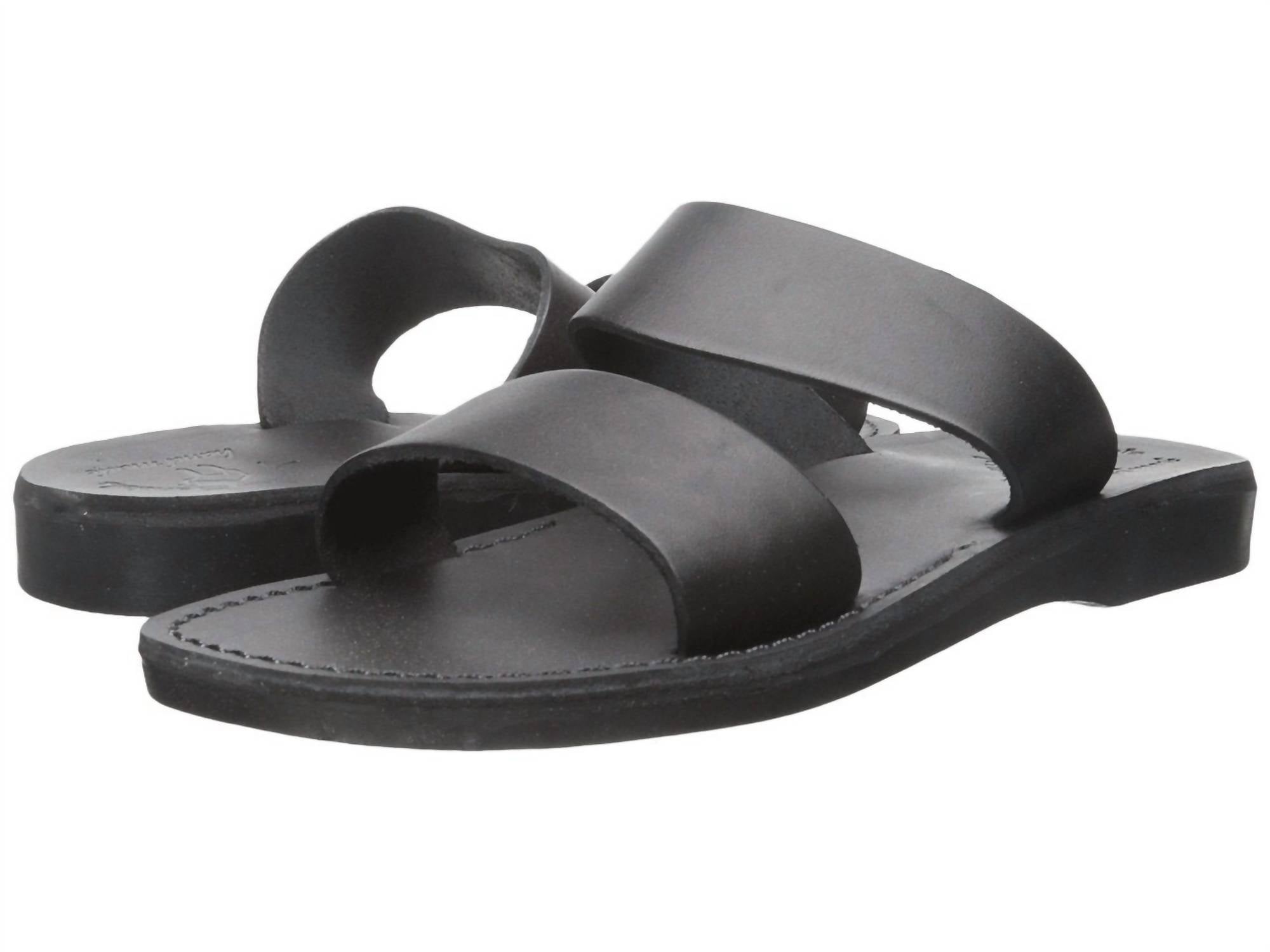 JERUSALEM SANDALS 아비브 고무 슬라이드 블랙