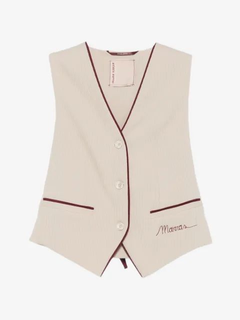 ANTONIO MARRAS 로고 자수 스트라이프 조끼