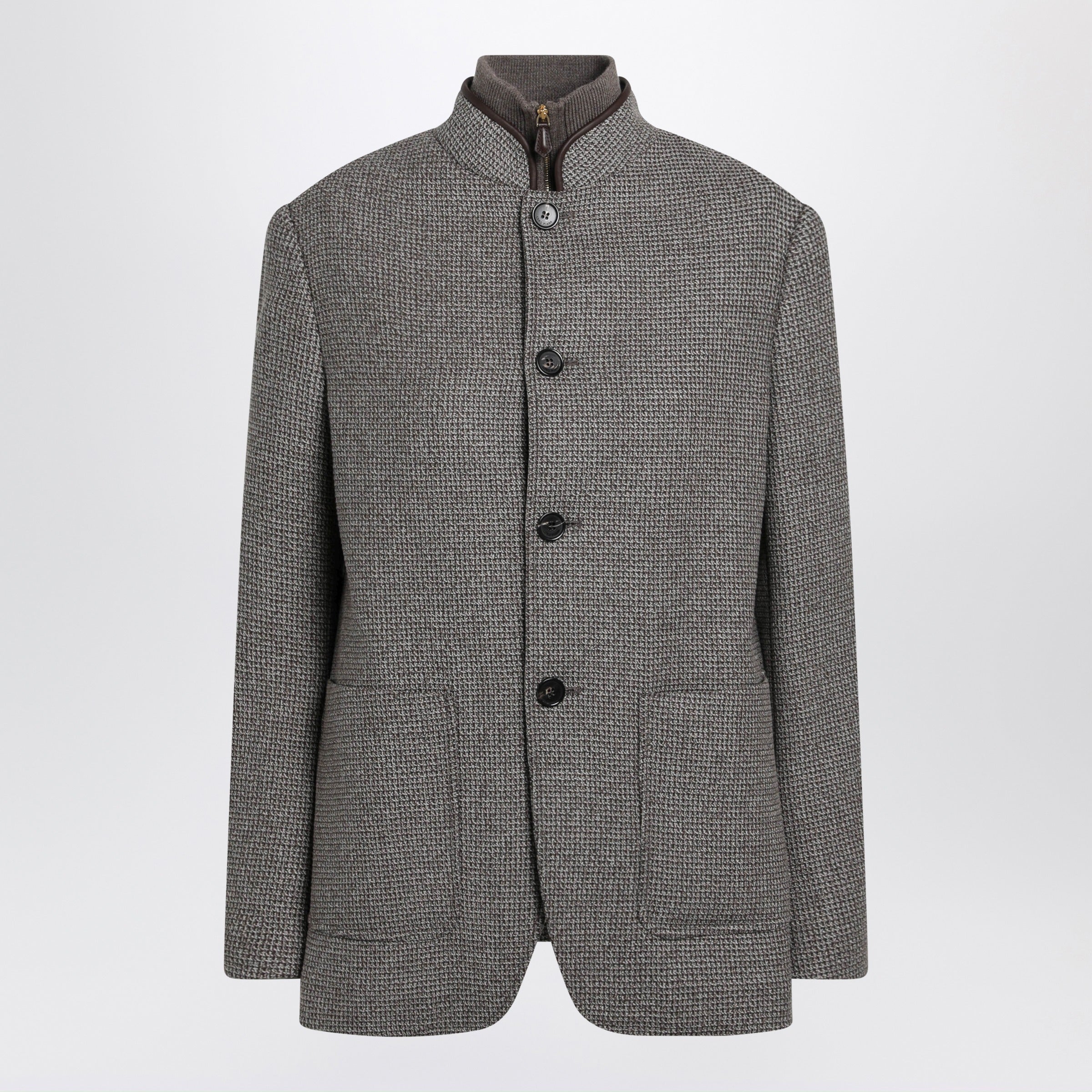 LOROPIANA 브라운/베이지 멜란지 스파냐 자켓