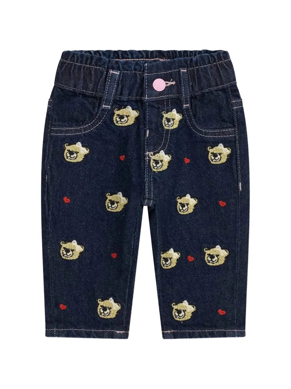 guess kids 자수 곰 프린트 청바지