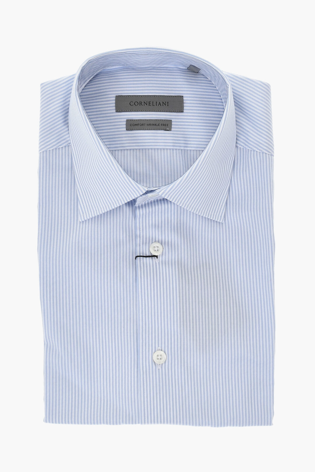 Corneliani 스트라이프 코튼 셔츠 프렌치 칼라