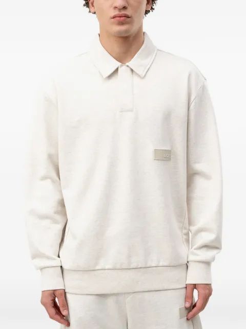 HUGO BOSS 로고 패치 폴로 카라 스웨터