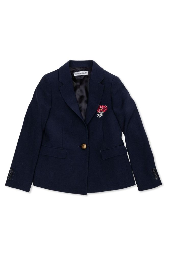 Dolce & Gabbana Kids 자수 로고 블레이저