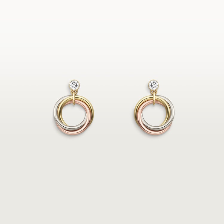 CARTIER 트리니티 이어링 브릴리언트 컷 다이아몬드