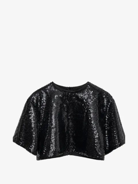 Pinko Kids 스팽글 장식 크롭 티셔츠