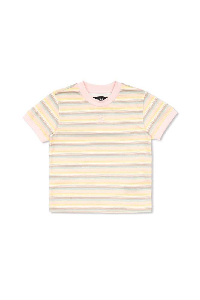 AMIRI KIDS 스트라이프 로고 티셔츠