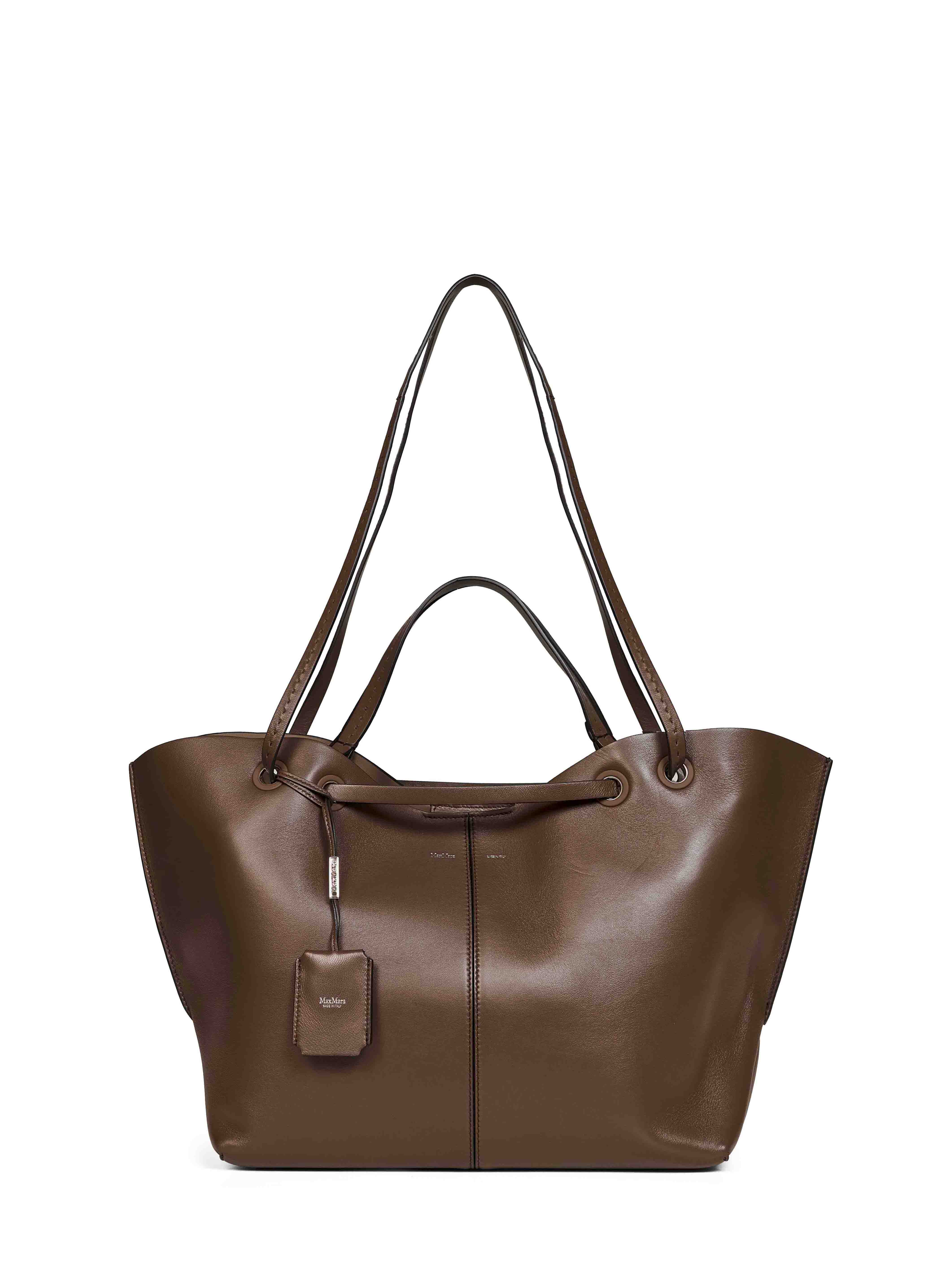 MAXMARA 브라운 믹스드더블 쇼퍼백
