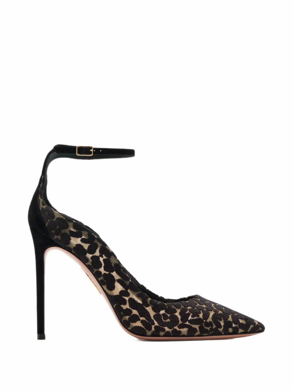 AQUAZZURA 애니멀 프린트 앵클 스트랩 펌프스