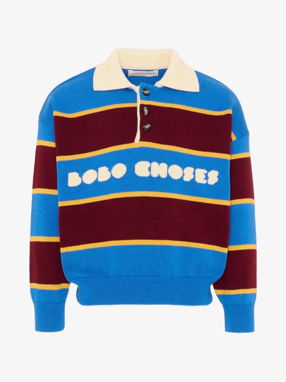 Bobo Choses 스트라이프 폴로 카라 스웨터