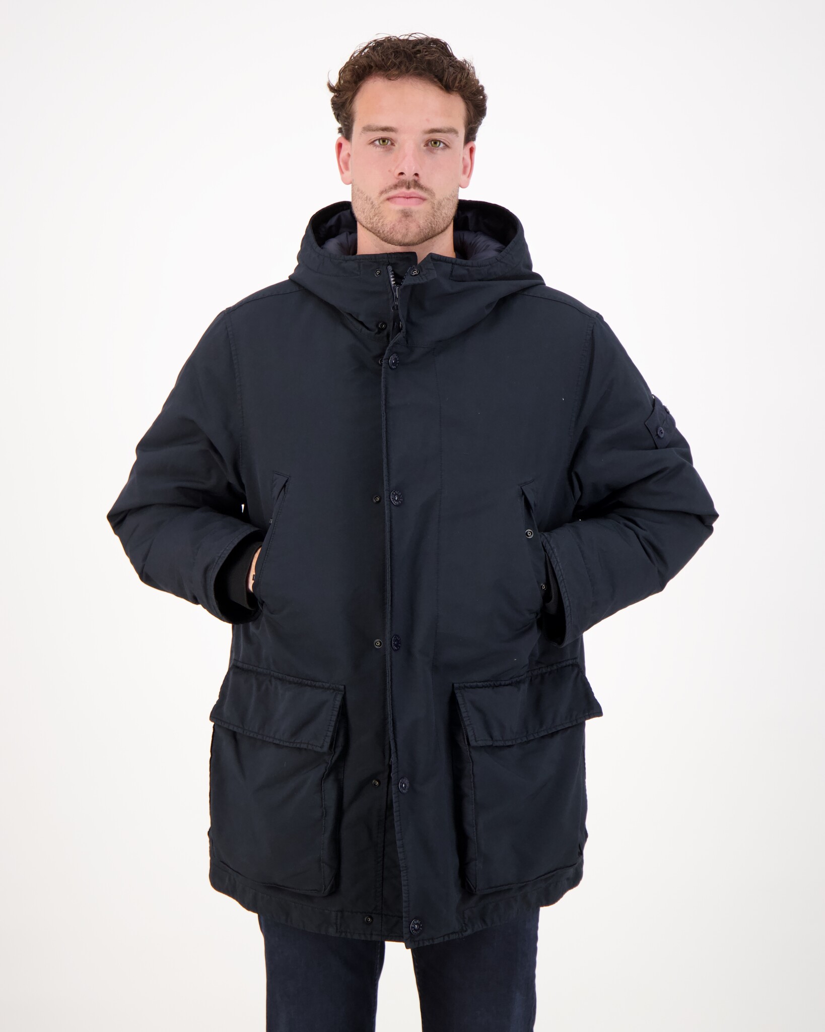 STONE ISLAND 데이비드 Tc 가먼트 다이드 S.I. 고스트 자켓